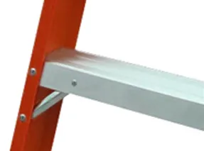 Yellow and red fiberglass twin step ladder FGD105HA