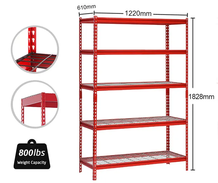 Straight edge boltless rivet shelving 48″ W x 24″ D x 72″ H metal shelf rack for garage storage