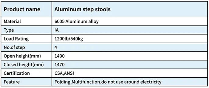Single-Sided Grade IA Folding Aluminum Household Ladder Step stool